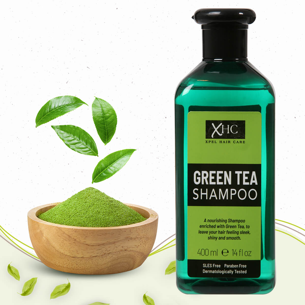 Green Tea Shampoo With Green Tea Extract & Tea Tree Oil To Prevent Hair Loss,  Dandruff & Breakage 400ml – Xpel Marketing (Iveer Impex Pvt. Ltd.)