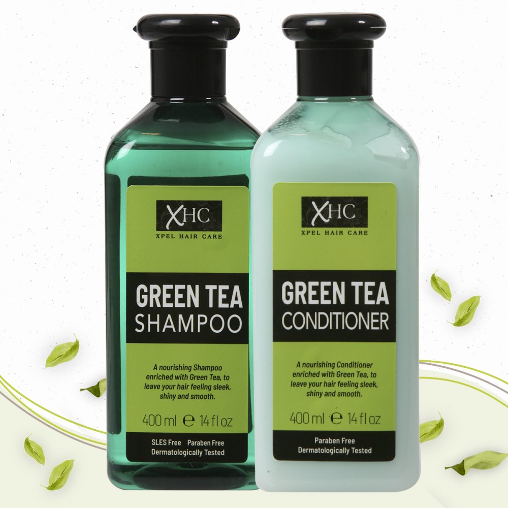 Green Tea Shampoo & Conditioner With Green Tea Extract & Tea Tree Oil To Prevent Hair Loss, Dandruff & Breakage 400ml